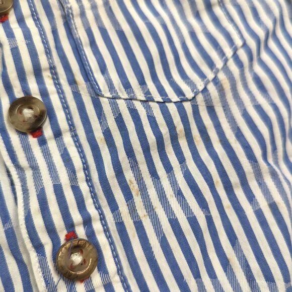 Cat & Jack Romper Outfit Baby Boys Sz 6-9m Fourth of July Patriotic Stripe Polo - Picture 4 of 5